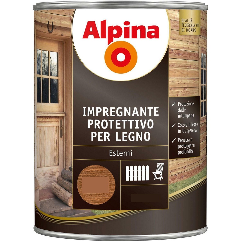 ALPINA IMPREGNANTE PROTETTIVO PER LEGNO COLORE ROVERE 0,75 L