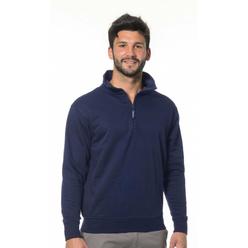 FELPA POLY/COTONE BLU ZIP CORTA TAGLIA L COD.SANZENO/1-L