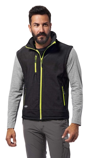 LOGICA GILET SOFT-SHELL NERO/GIALLO TAGLIA L COD. SURF/5-L