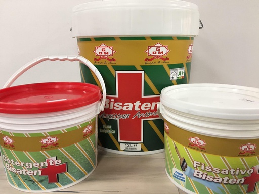 [MAC000144] CICLO ANTIMUFFA BISATEN COMPOSTO DA DISINFETTANTE, PITTURA E FISSATIVO