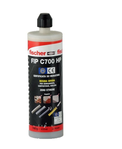 [FIS000257] RESINA FISCHER FIP C 700 HP PLUS 400 ML PER FISSAGGI SU CEMENTO FESSURATO E MURATURA