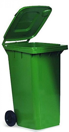 [FRA001153] BIDONI QUADRI CON RUOTE LT.120 VERDI