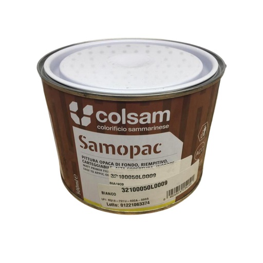 [SAM000584] SAMMARINESE SAMOPAC BIANCO 500 ml  FONDO OPACO PER LEGNO E MURI