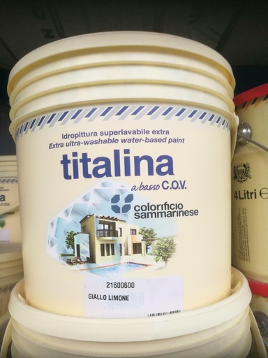 [SAM000275] SAMMARINESE TITALINA GIALLO LIMONE 5 LT IDROPITTURA SUPERLAVABILE EXTRA