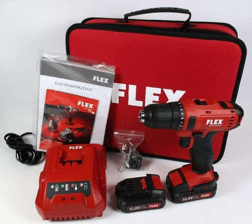 [FLE000066]  DD 2G 10.8 VOLT CORDLESS DRILL + 2 2.5 AH BATTERIES + BATTERY CHARGER IN SOFT CASE